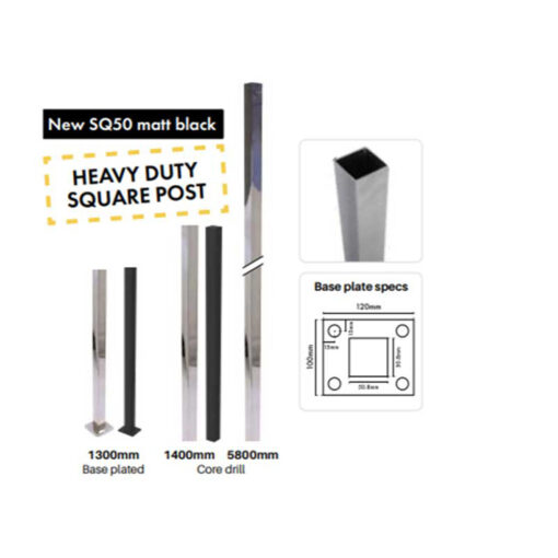 Square Post/Handrail 50x50mm Heavy Duty