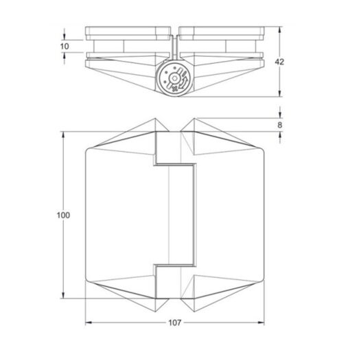 Polaris 125 Series Glass-To-Glass Hinge Set - Image 2