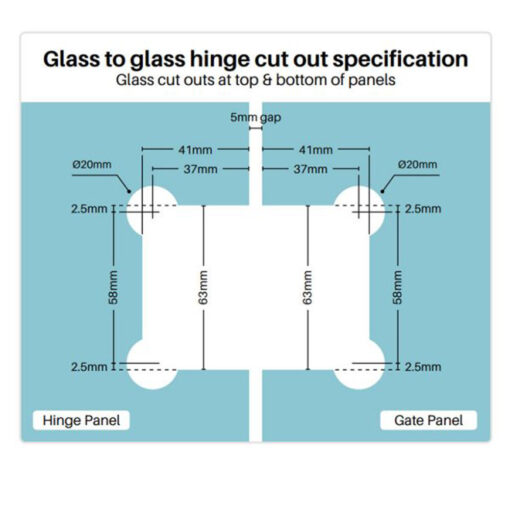 Polaris 125 Series Glass-To-Glass Hinge Set - Image 3