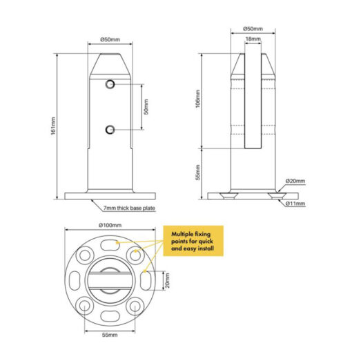 Lifestyle Round Baseplate Spigot & Domical Cover - Image 3