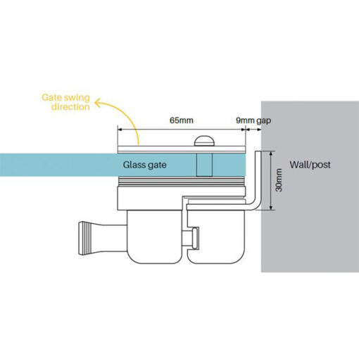 Master Range Wall/Square Post To Glass Side-Pull Latch - Image 2