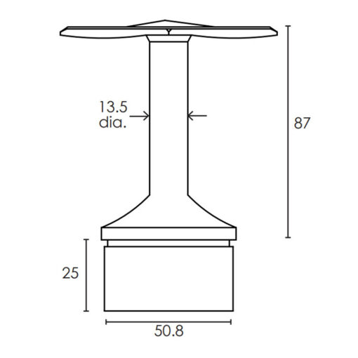 Modular 50mm Round – Rail Support – Fixed Curved 90-Degree Saddle - Image 2